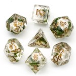 UDIXI Entombed Poly Dice set - Skull - Moss